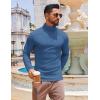 imageCOOFANDY Mens Slim Fit Turtleneck Sweater Long Sleeve Ribbed Turtle Neck Casual Lightweight Basic Pullover SweatersBlue