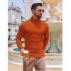 imageCOOFANDY Mens Slim Fit Turtleneck Sweater Long Sleeve Ribbed Turtle Neck Casual Lightweight Basic Pullover SweatersBrown