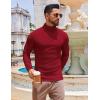 imageCOOFANDY Mens Slim Fit Turtleneck Sweater Long Sleeve Ribbed Turtle Neck Casual Lightweight Basic Pullover SweatersDark Red