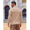 imageCOOFANDY Mens Slim Fit Turtleneck Sweater Long Sleeve Ribbed Turtle Neck Casual Lightweight Basic Pullover SweatersLight Brown