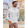imageCOOFANDY Mens Slim Fit Turtleneck Sweater Long Sleeve Ribbed Turtle Neck Casual Lightweight Basic Pullover SweatersWhite