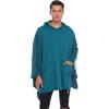 imageCOOFANDY Unisex Casual Hooded Poncho Cape Cloak Fashion Coat Hoodie Pullover with PocketBlue Green