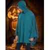 imageCOOFANDY Unisex Casual Hooded Poncho Cape Cloak Fashion Coat Hoodie Pullover with PocketBlue Green