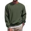 imageCOOFANDY Mens Fleece Crewneck Sweatshirt Casual Long Sleeve Pullover Fall Winter Warm Sweatshirts Fashion PulloversArmy Green