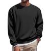 imageCOOFANDY Mens Fleece Crewneck Sweatshirt Casual Long Sleeve Pullover Fall Winter Warm Sweatshirts Fashion PulloversBlack