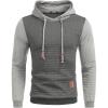 imageCOOFANDY Mens Hooded Sweatshirt Casual Long Sleeve Drawstring Waffle Knit Pullover HoodiesGreydark Grey