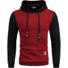 imageCOOFANDY Mens Hooded Sweatshirt Casual Long Sleeve Drawstring Waffle Knit Pullover HoodiesPat 1redblack