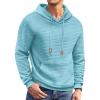 imageCOOFANDY Mens Hoodies Sweatshirts Long Sleeve Fashion Waffle Knit Pullover Hoodie with PocketSky Blue