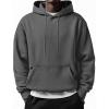 imageCOOFANDY Mens Long Sleeve Hooded Sweatshirt Casual Lightweight Hoodies Pullover Textured Drawstring Hoodie with Kanga PocketDark Gray