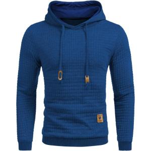 imageCOOFANDY Mens Hooded Sweatshirt Casual Long Sleeve Drawstring Waffle Knit Pullover HoodiesDark Blue