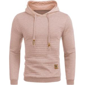 imageCOOFANDY Mens Hooded Sweatshirt Casual Long Sleeve Drawstring Waffle Knit Pullover HoodiesMisty Rose