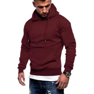 imageCOOFANDY Mens Hoodie Casual Drawstring Athletic Hoodies Hooded Pullover Sweatshirts with PocketBurgundy