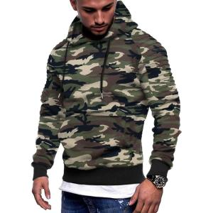 imageCOOFANDY Mens Hoodie Casual Drawstring Athletic Hoodies Hooded Pullover Sweatshirts with PocketGreen Camo