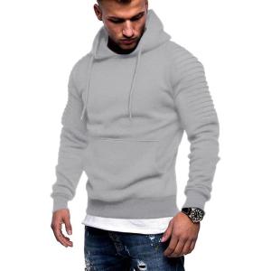 imageCOOFANDY Mens Hoodie Casual Drawstring Athletic Hoodies Hooded Pullover Sweatshirts with PocketLight Gray