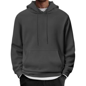 imageCOOFANDY Mens Hoodie Long Sleeve Casual Pullover Hooded Sweatshirt Fashion Drawstring Hoodies with PocketDark Grey