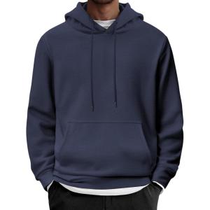 imageCOOFANDY Mens Hoodie Long Sleeve Casual Pullover Hooded Sweatshirt Fashion Drawstring Hoodies with PocketNavy Blue