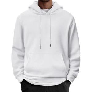 imageCOOFANDY Mens Hoodie Long Sleeve Casual Pullover Hooded Sweatshirt Fashion Drawstring Hoodies with PocketWhite