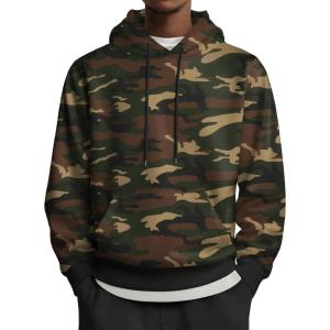 imageCOOFANDY Mens Hoodies Pullover Long Sleeve Casual Fashion Sweatshirts Drawstring Gym Hooded Shirt with Kanga PocketCamo