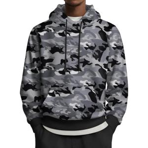 imageCOOFANDY Mens Hoodies Pullover Long Sleeve Casual Fashion Sweatshirts Drawstring Gym Hooded Shirt with Kanga PocketDark Camo