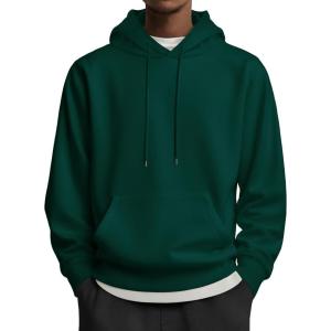 imageCOOFANDY Mens Hoodies Pullover Long Sleeve Casual Fashion Sweatshirts Drawstring Gym Hooded Shirt with Kanga PocketGreen