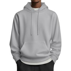 imageCOOFANDY Mens Hoodies Pullover Long Sleeve Casual Fashion Sweatshirts Drawstring Gym Hooded Shirt with Kanga PocketLight Grey
