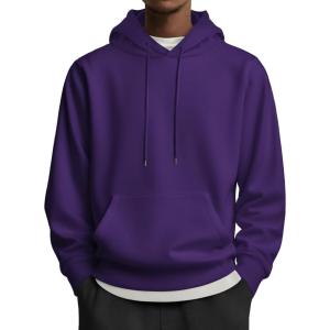imageCOOFANDY Mens Hoodies Pullover Long Sleeve Casual Fashion Sweatshirts Drawstring Gym Hooded Shirt with Kanga PocketPurple