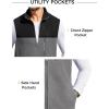 imageCOOFANDY Mens Lightweight Fleece Vest Sleeveless Zip Up Warm Jacket Casual Outerwear Vests With PocketsBlackDeep Grey