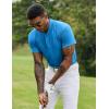 imageCOOFANDY Mens Quick Dry Golf Polo Shirts Short Sleeve Henley Shirt Active Athletic Collarless Sports T ShirtsBlue1