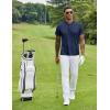 imageCOOFANDY Mens Quick Dry Golf Polo Shirts Short Sleeve Henley Shirt Active Athletic Collarless Sports T ShirtsMightnight Blue