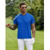 imageCOOFANDY Mens Quick Dry Golf Polo Shirts Short Sleeve Henley Shirt Active Athletic Collarless Sports T ShirtsSky Blue