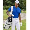 imageCOOFANDY Mens Quick Dry Golf Polo Shirts Short Sleeve Henley Shirt Active Athletic Collarless Sports T ShirtsSky Blue