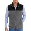 imageCOOFANDY Mens Lightweight Fleece Vest Sleeveless Zip Up Warm Jacket Casual Outerwear Vests With PocketsBlackDeep Grey