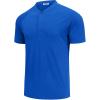 imageCOOFANDY Mens Quick Dry Golf Polo Shirts Short Sleeve Henley Shirt Active Athletic Collarless Sports T ShirtsSky Blue