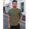 imageCOOFANDY Mens Cotton TShirt Short Sleeve Crew Neck Tee Shirts Casual Solid Basic TopsArmy Green