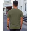 imageCOOFANDY Mens Cotton TShirt Short Sleeve Crew Neck Tee Shirts Casual Solid Basic TopsArmy Green
