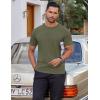 imageCOOFANDY Mens Cotton TShirt Short Sleeve Crew Neck Tee Shirts Casual Solid Basic TopsArmy Green