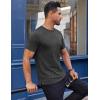 imageCOOFANDY Mens Cotton TShirt Short Sleeve Crew Neck Tee Shirts Casual Solid Basic TopsDark Grey