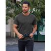 imageCOOFANDY Mens Cotton TShirt Short Sleeve Crew Neck Tee Shirts Casual Solid Basic TopsDark Grey
