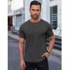 imageCOOFANDY Mens Cotton TShirt Short Sleeve Crew Neck Tee Shirts Casual Solid Basic TopsDark Grey
