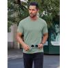 imageCOOFANDY Mens Cotton TShirt Short Sleeve Crew Neck Tee Shirts Casual Solid Basic TopsLight Green