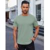 imageCOOFANDY Mens Cotton TShirt Short Sleeve Crew Neck Tee Shirts Casual Solid Basic TopsLight Green
