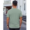 imageCOOFANDY Mens Cotton TShirt Short Sleeve Crew Neck Tee Shirts Casual Solid Basic TopsLight Green