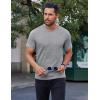 imageCOOFANDY Mens Cotton TShirt Short Sleeve Crew Neck Tee Shirts Casual Solid Basic TopsLight Grey