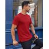 imageCOOFANDY Mens Cotton TShirt Short Sleeve Crew Neck Tee Shirts Casual Solid Basic TopsRed