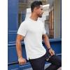 imageCOOFANDY Mens Cotton TShirt Short Sleeve Crew Neck Tee Shirts Casual Solid Basic TopsWhite