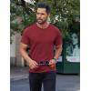 imageCOOFANDY Mens Cotton TShirt Short Sleeve Crew Neck Tee Shirts Casual Solid Basic TopsWine Red