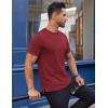 imageCOOFANDY Mens Cotton TShirt Short Sleeve Crew Neck Tee Shirts Casual Solid Basic TopsWine Red