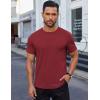imageCOOFANDY Mens Cotton TShirt Short Sleeve Crew Neck Tee Shirts Casual Solid Basic TopsWine Red