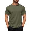 imageCOOFANDY Mens Cotton TShirt Short Sleeve Crew Neck Tee Shirts Casual Solid Basic TopsArmy Green