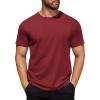 imageCOOFANDY Mens Cotton TShirt Short Sleeve Crew Neck Tee Shirts Casual Solid Basic TopsWine Red